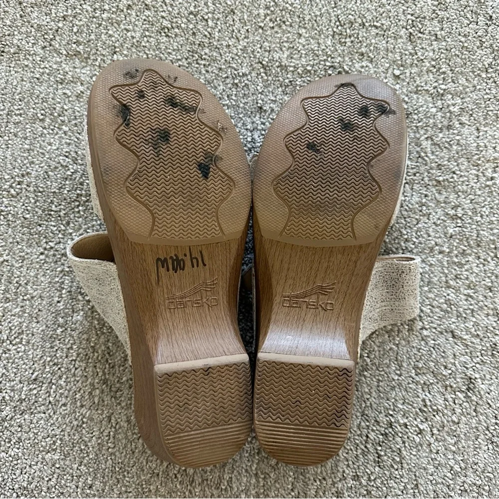 Dansko‎ Sophie Sandals - Ivory Metallic - Size 40